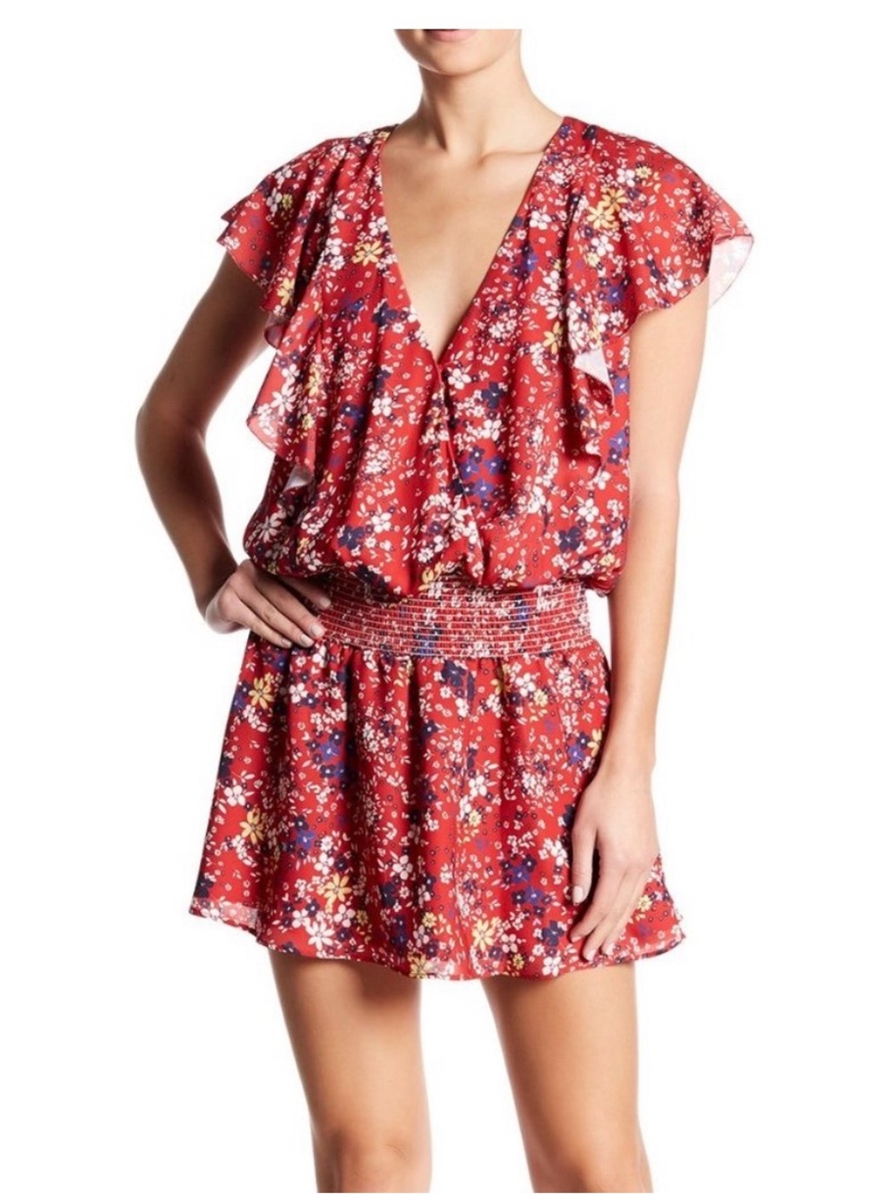 Parker Smocked Waist Floral Printed Dress Sz Medium NWT $398 Whimsical Feminine